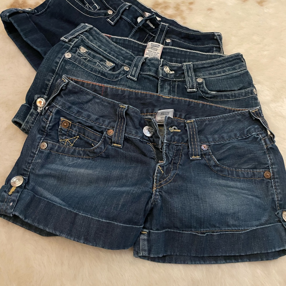 3- pairs of true religion shorts